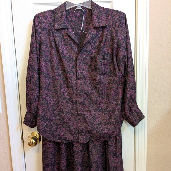 Hand Crafted Purple Floral Midi Skirt and Blouse Set - Picture 1 of 12